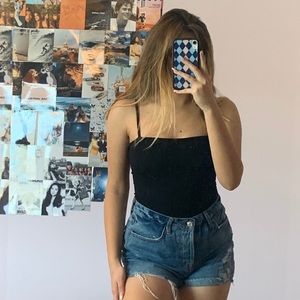 Brandy Melville black straight neck Anne bodysuit